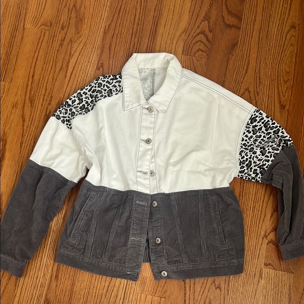 Contrast Oversized Women's Cheetah Jacket